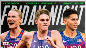Katie Moon, Grant Fisher, and Cooper Lutkenhaus announced as Friday, July 3, headliners at the Prefontaine Classic at Hayward Field, University of Oregon.