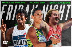 Marileidy Paulino, Valarie Allman Sion, and Ethan Katzberg will compete at the 2026 Prefontaine Classic on Friday, July 3.
